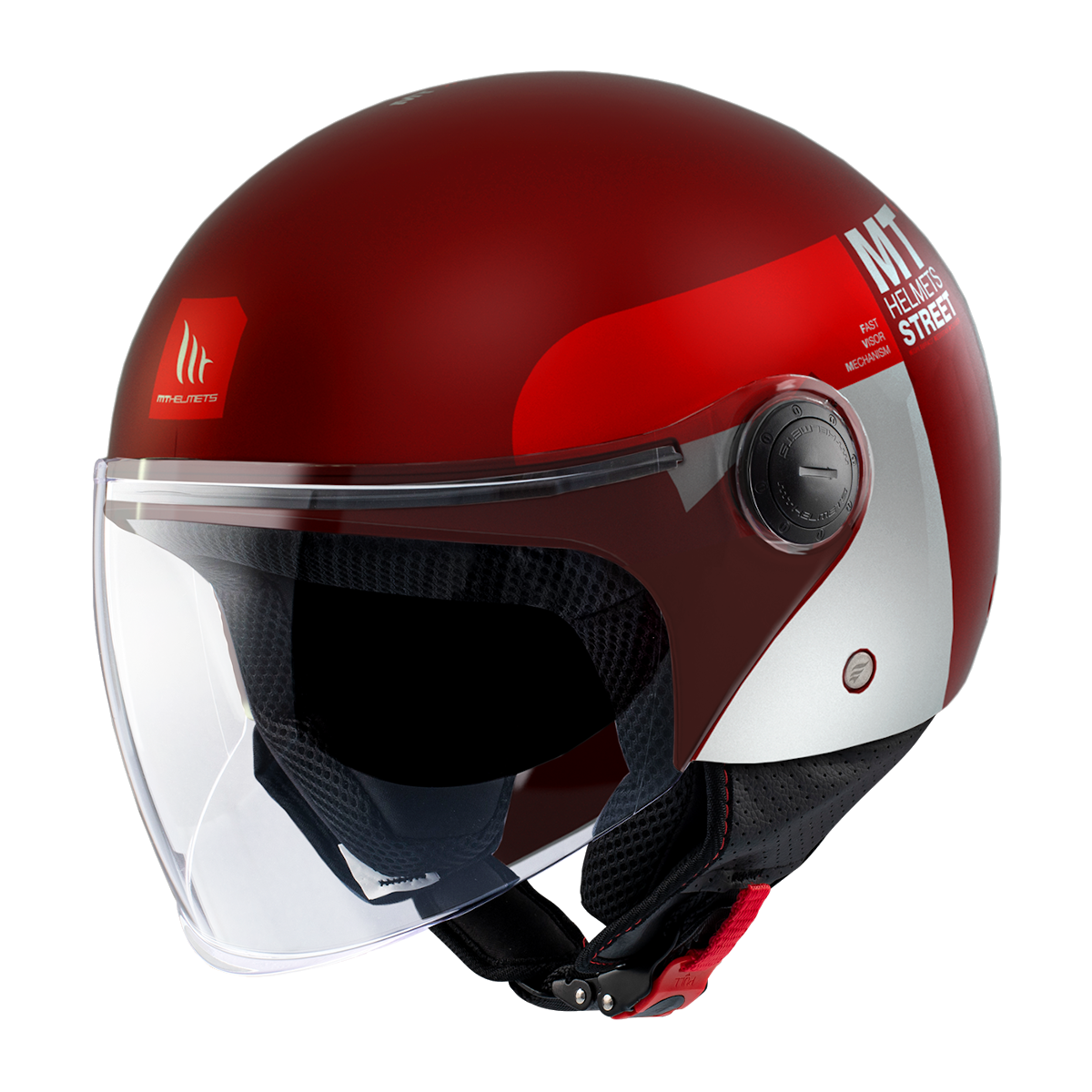 Casco Jet MT STREET S INBOARD C5 Rojo mate 2