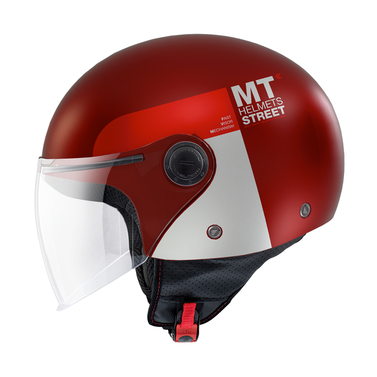 Casco Jet MT STREET S INBOARD C5 Rojo mate