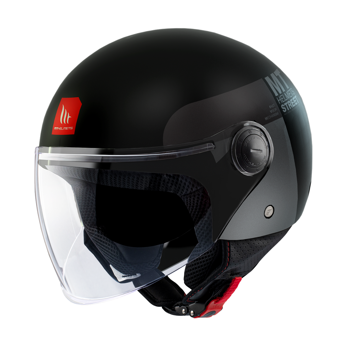 Casco Jet MT STREET S INBOARD D2 Negro/Gris mate 6