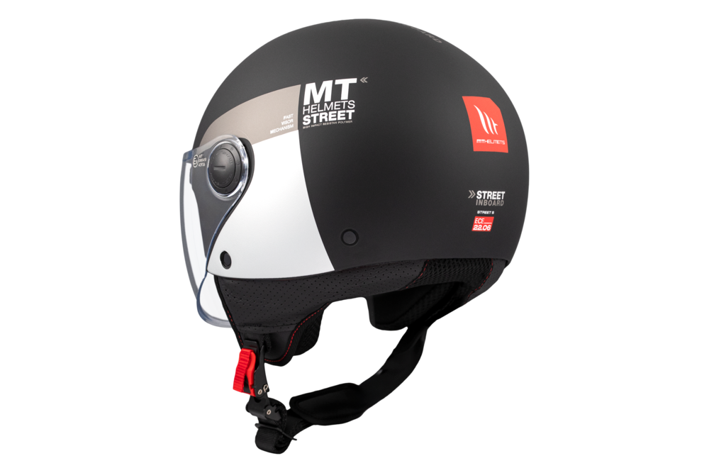 Casco Jet MT STREET S INBOARD D2 Negro/Gris mate 3