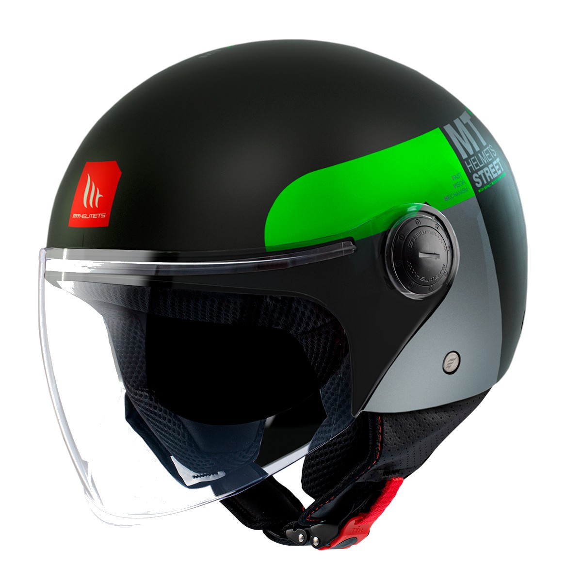 Casco Jet MT STREET S INBOARD D6 Verde mate