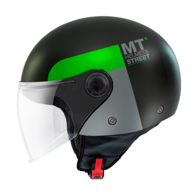 Casco Jet MT STREET S INBOARD D6 Verde mate