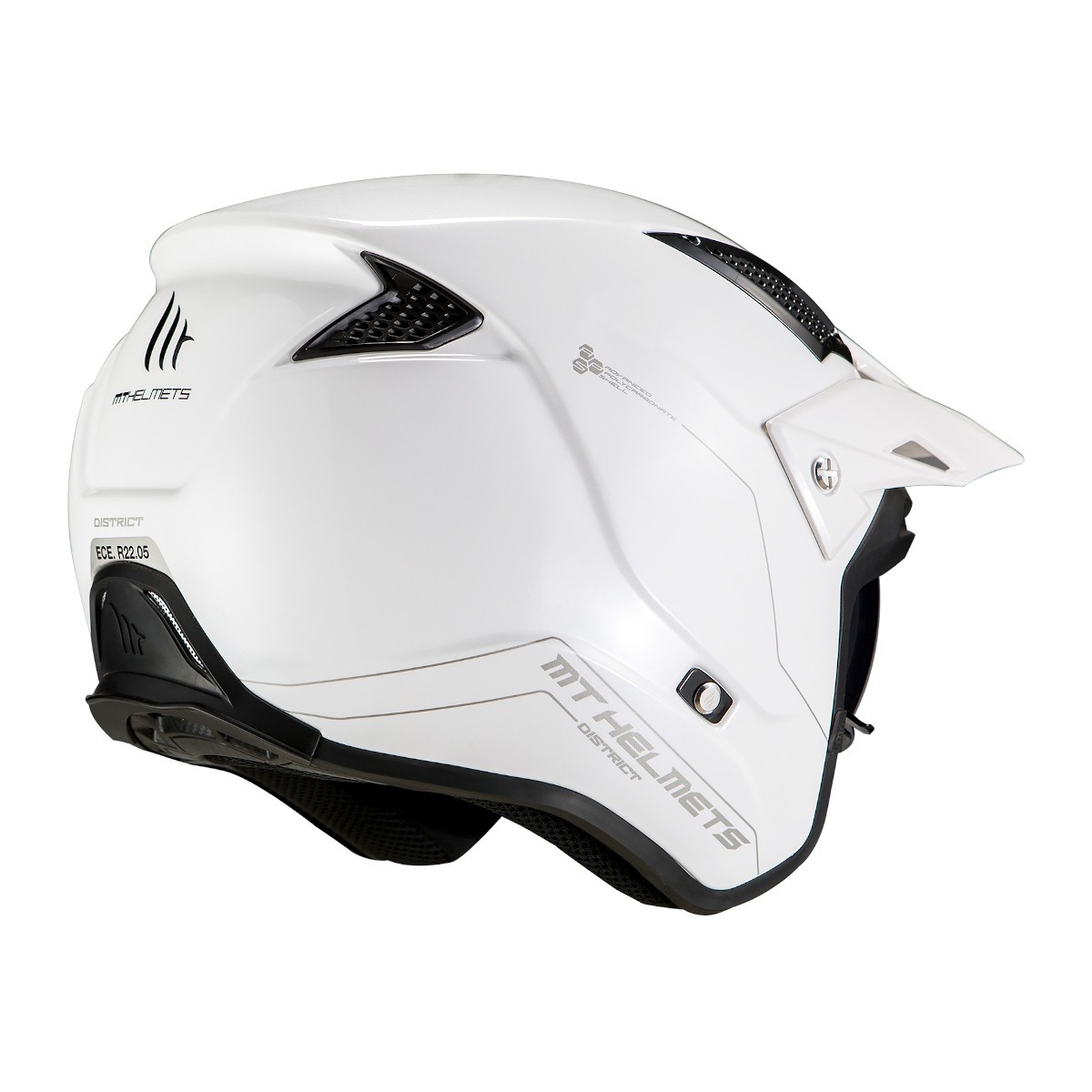 Casco Trial MT DISTRICT SV S Solid A0 Blanco Brillo