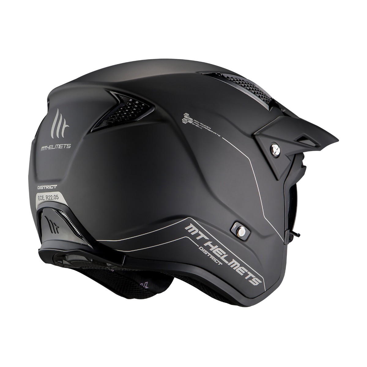 Casco Trial MT DISTRICT SV S Solid A1 Negro Mate 2