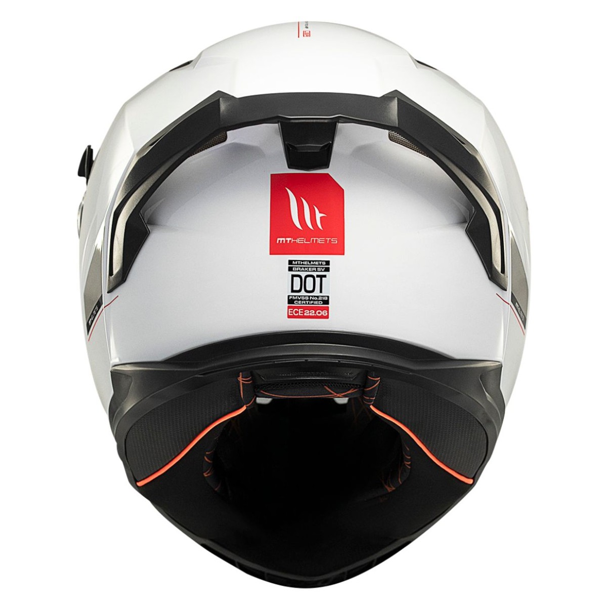 Casco Integral MT BRAKER SV SOLID A0 Blanco Perla Brillo