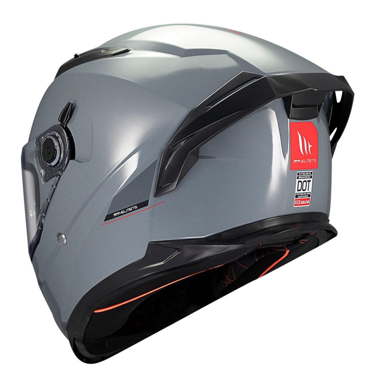 Casco Integral MT BRAKER SV SOLID A12 Gris Brillo