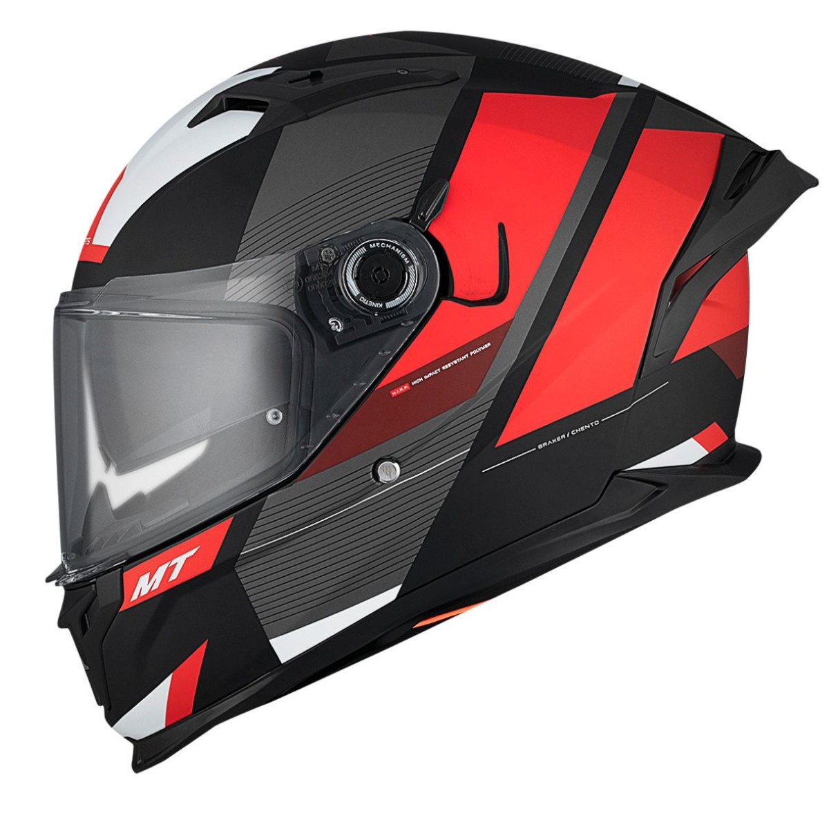 Casco Integral MT BRAKER SV CHENTO B5 Negro/Rojo Mate