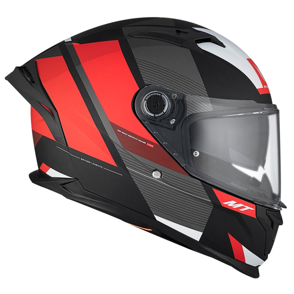 Casco Integral MT BRAKER SV CHENTO B5 Negro/Rojo Mate