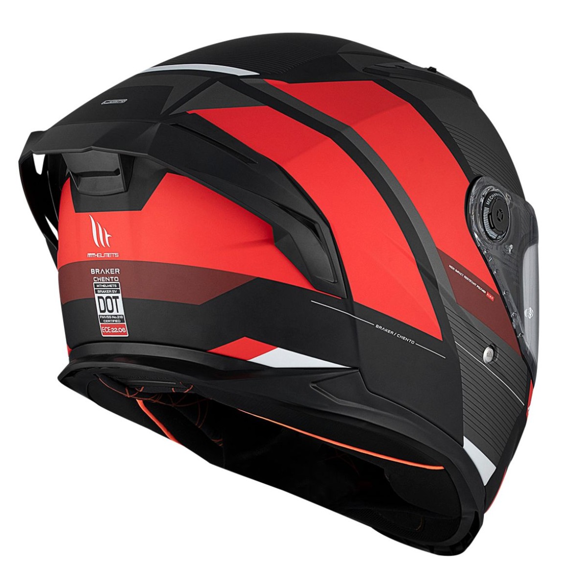 Casco Integral MT BRAKER SV CHENTO B5 Negro/Rojo Mate