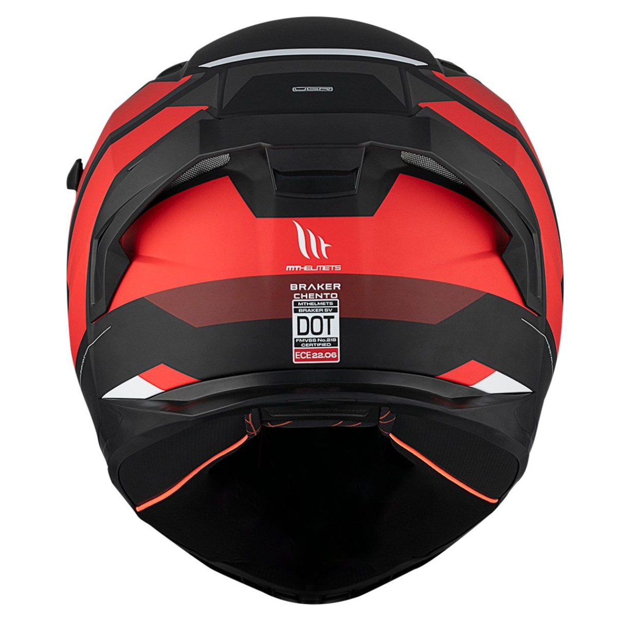 Casco Integral MT BRAKER SV CHENTO B5 Negro/Rojo Mate