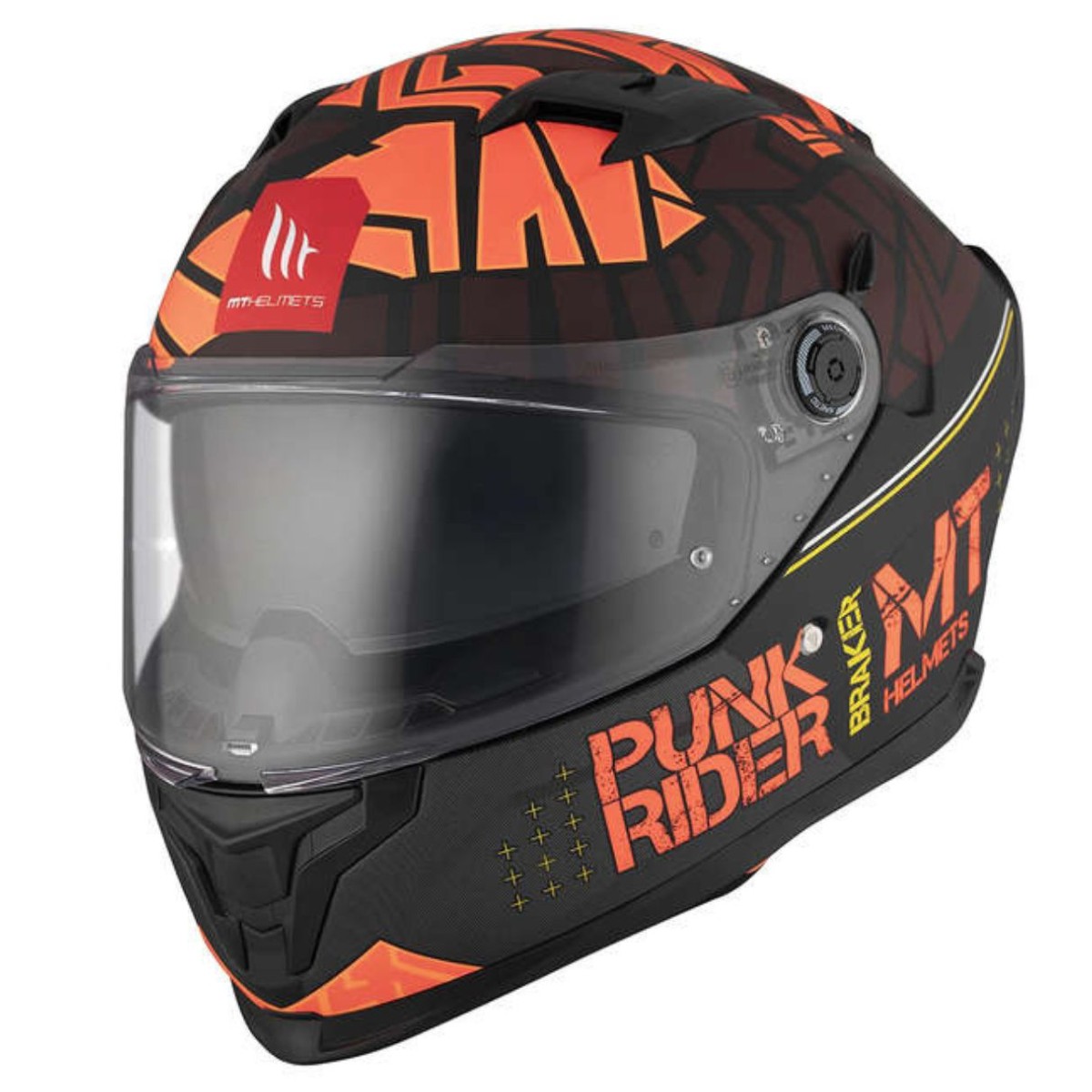 Casco Integral MT BRAKER SV PUNK RIDER B5 Negro/Naranja Mate 8