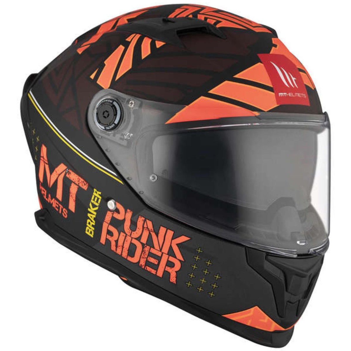 Casco Integral MT BRAKER SV PUNK RIDER B5 Negro/Naranja Mate 7