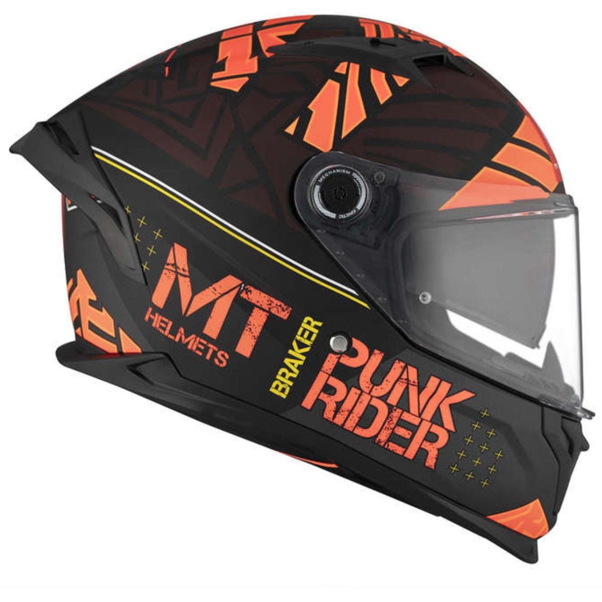 Casco Integral MT BRAKER SV PUNK RIDER B5 Negro/Naranja Mate 5