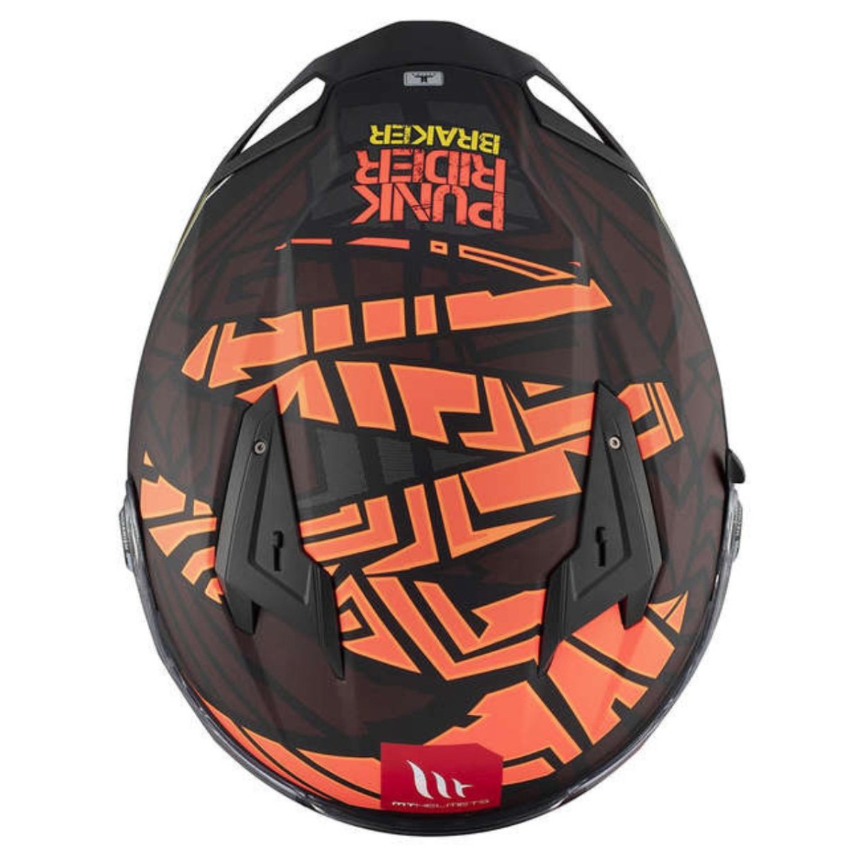 Casco Integral MT BRAKER SV PUNK RIDER B5 Negro/Naranja Mate 3