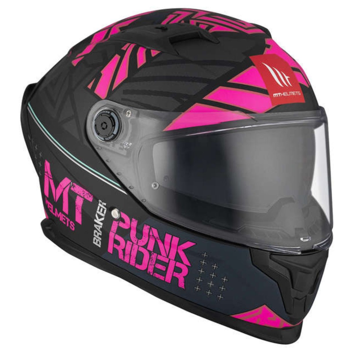 Casco Integral MT BRAKER SV PUNK RIDER B8 Negro/Fucsia Mate 7