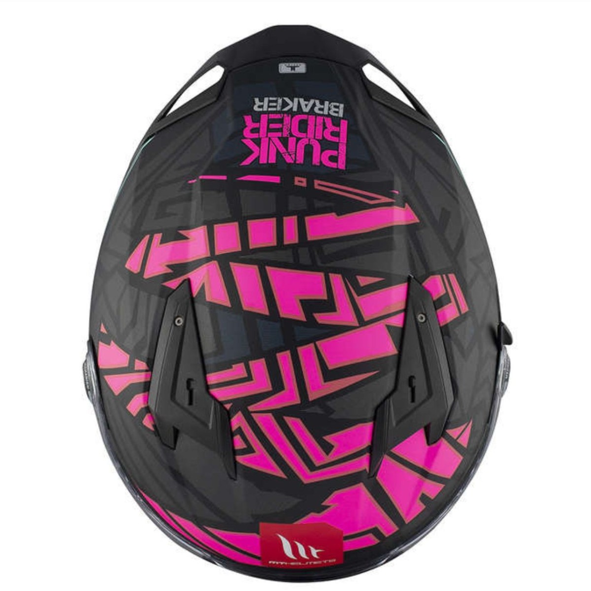 Casco Integral MT BRAKER SV PUNK RIDER B8 Negro/Fucsia Mate 2