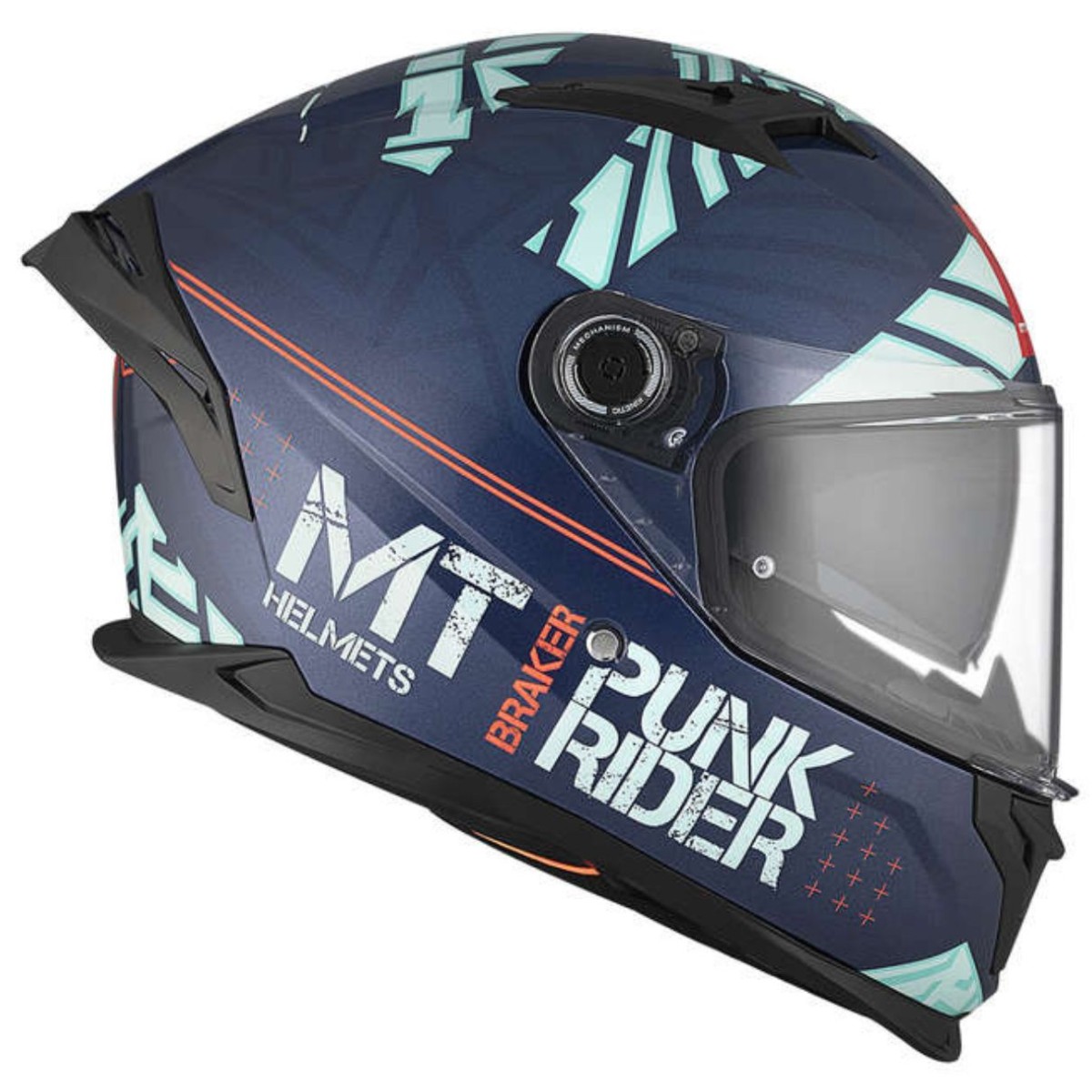 Casco Integral MT BRAKER SV PUNK RIDER C7 Azul Mate 6