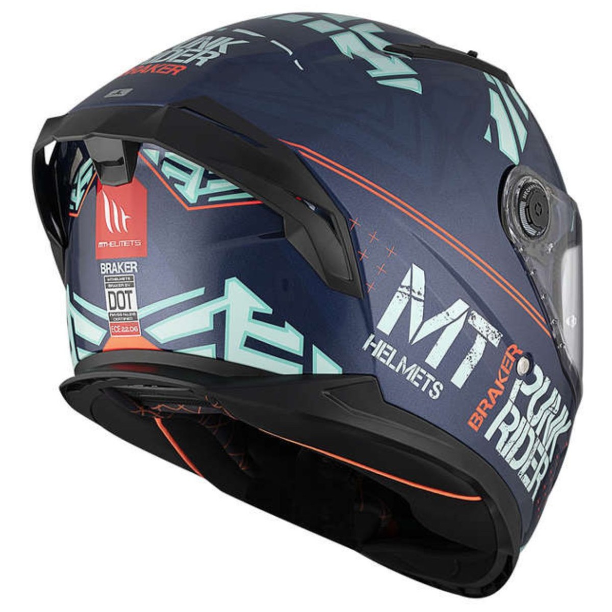 Casco Integral MT BRAKER SV PUNK RIDER C7 Azul Mate 2