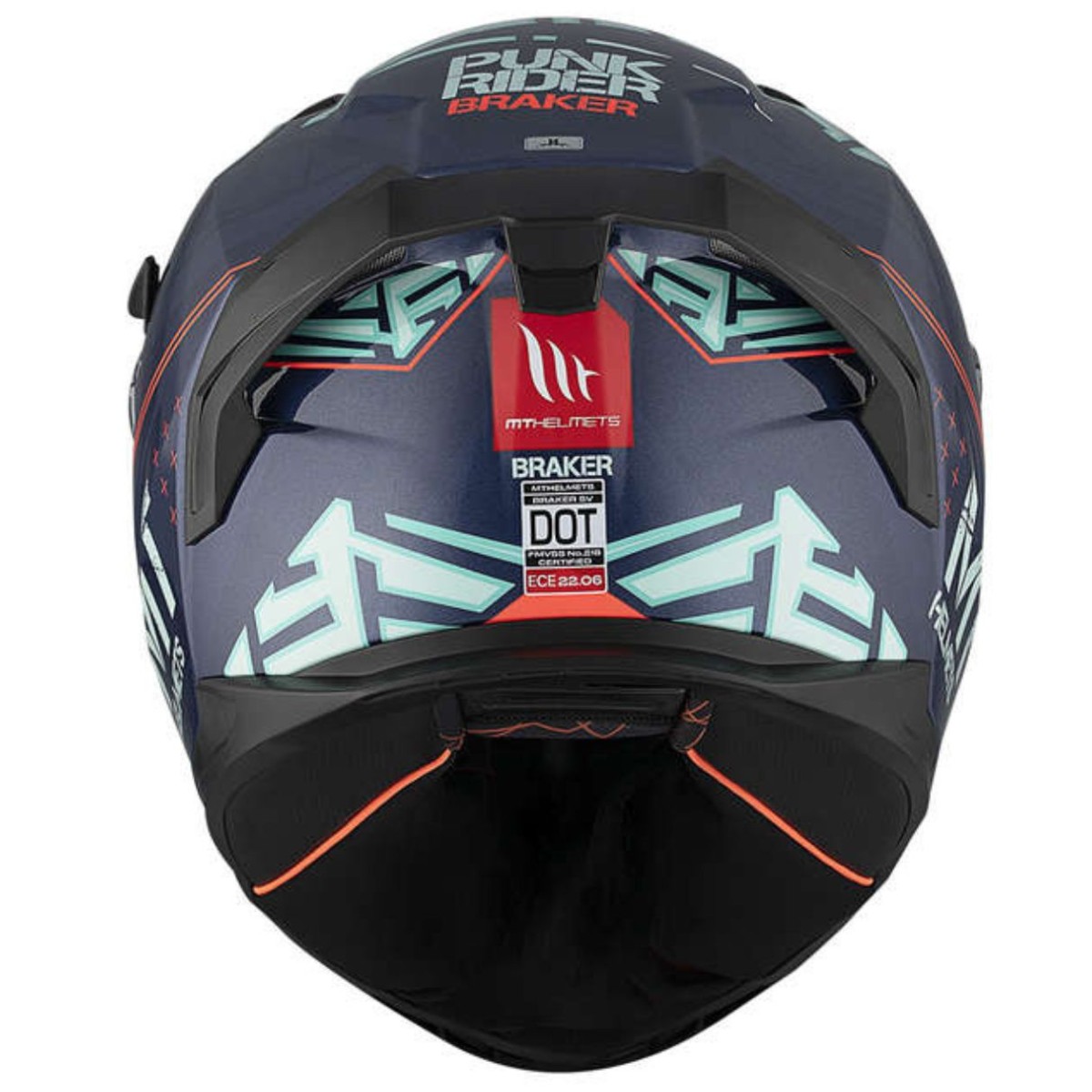 Casco Integral MT BRAKER SV PUNK RIDER C7 Azul Mate 5