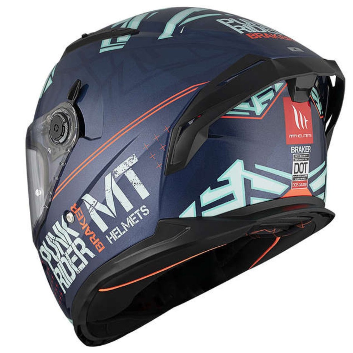 Casco Integral MT BRAKER SV PUNK RIDER C7 Azul Mate 3