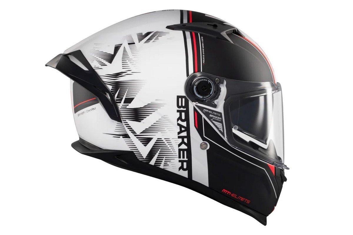 Casco Integral MT BRAKER SV CHARM A1 Blanco MATE 3