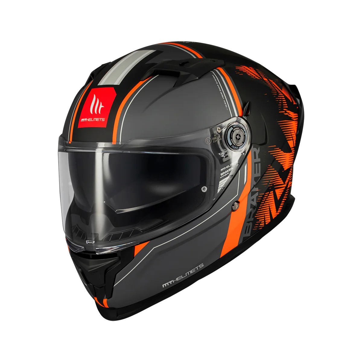 Casco Integral MT BRAKER SV CHARM B4 Naranja MATE 3