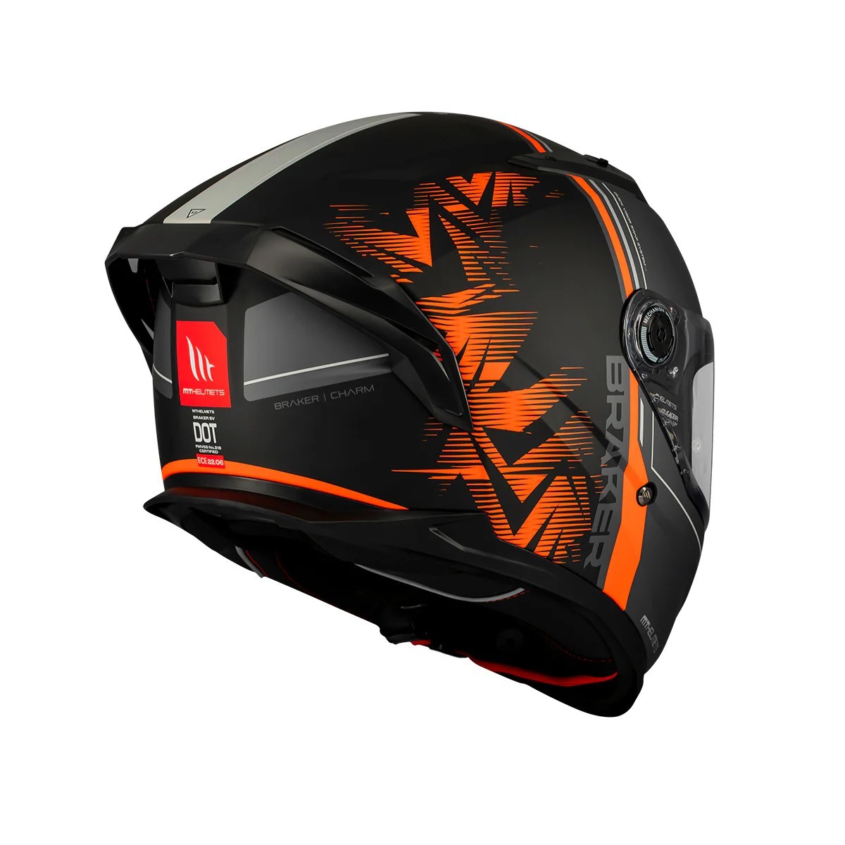 Casco Integral MT BRAKER SV CHARM B4 Naranja MATE 4