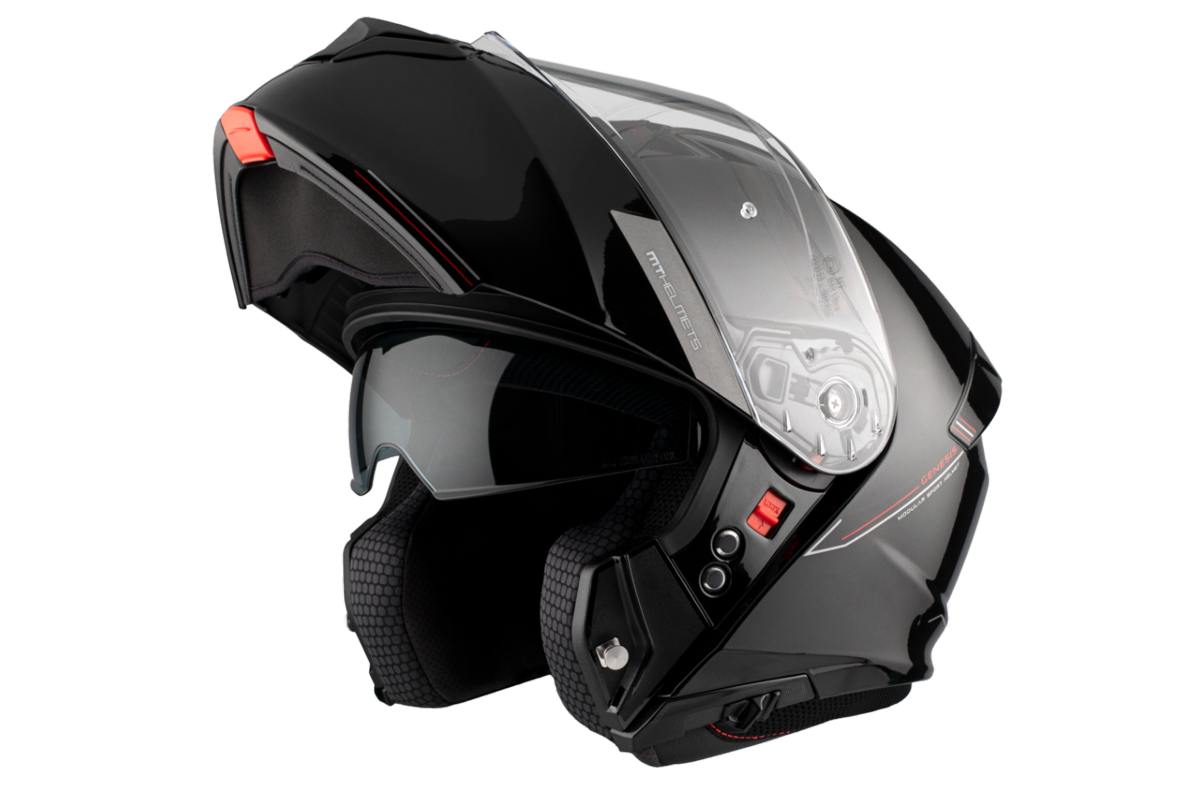 Casco MT GENESIS SV SOLID A1 Modular Negro Brillo 7