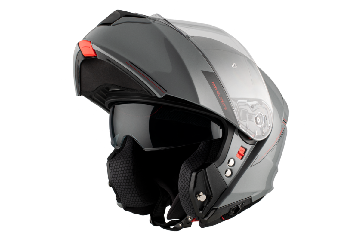 Casco Modular MT GENESIS SV SOLID A12 Gris Brillo 1