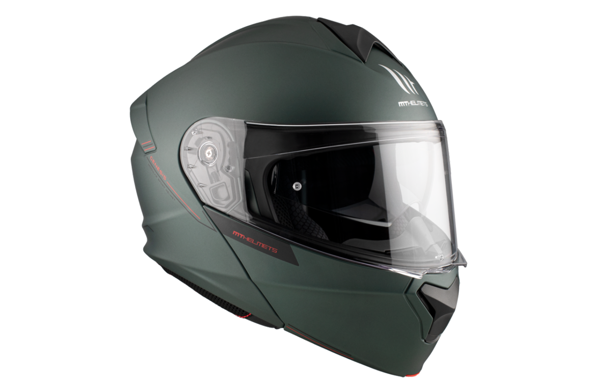 Casco Modular MT GENESIS SV SOLID A6 Verde Mate 3