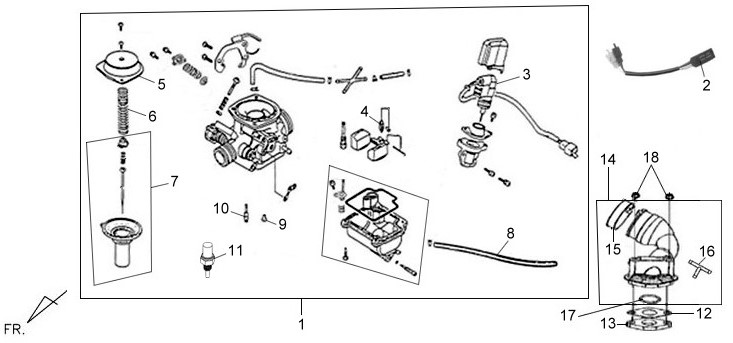 Starter aforador carburador SYM 16101-ARA-000 para JET 4 y SYMPHONY 125