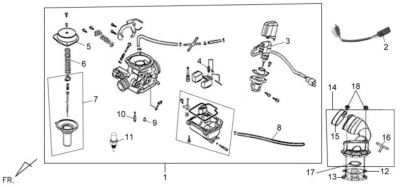 Starter aforador carburador SYM 16101-ARA-000 para JET 4 y SYMPHONY 125