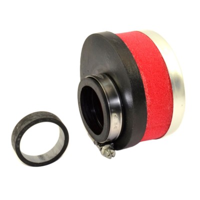 Filtro de potencia universal rojo para motocicletas, compatible con diámetros de 19 mm, 21 mm y 24 mm