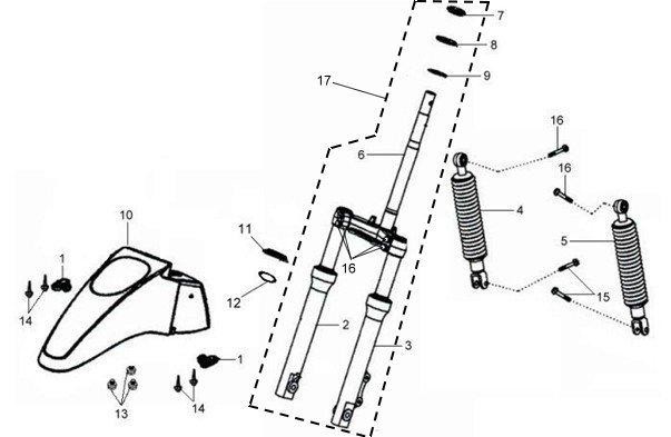 Guardapolvos de horquilla SYM original para scooters HD 125 y HD 200