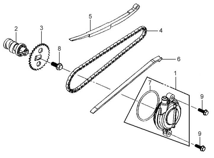 14610-A1A-000 Guia cadena distribución SYM FIDDLE JET 14 MIO 50 ORBIT II SYMPHONY 2