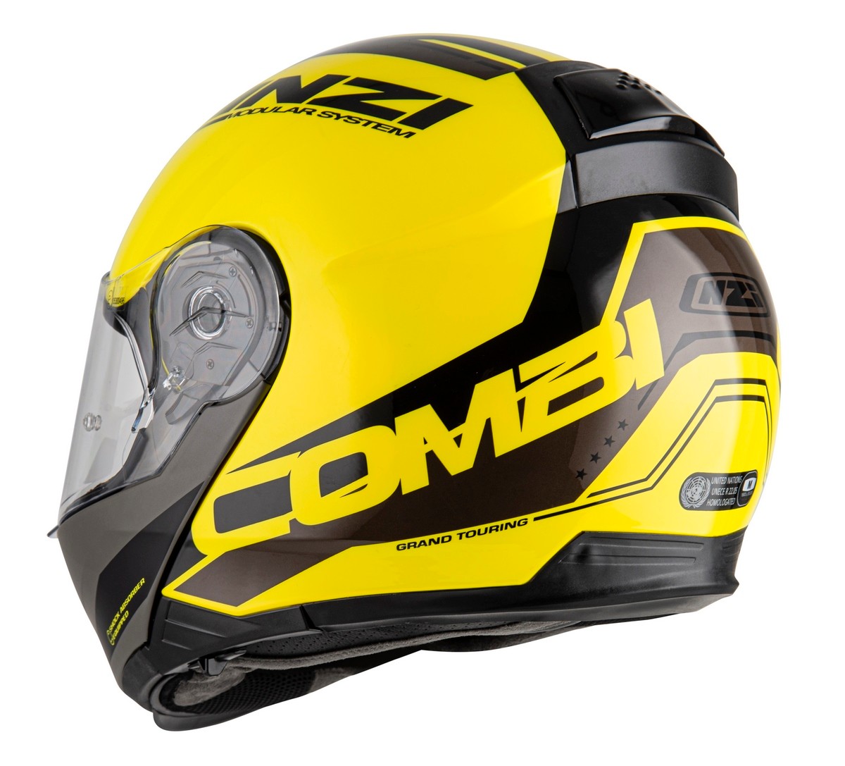 Casco NZI Combi 2 DUO SHOCK Amarillo/Negro 4