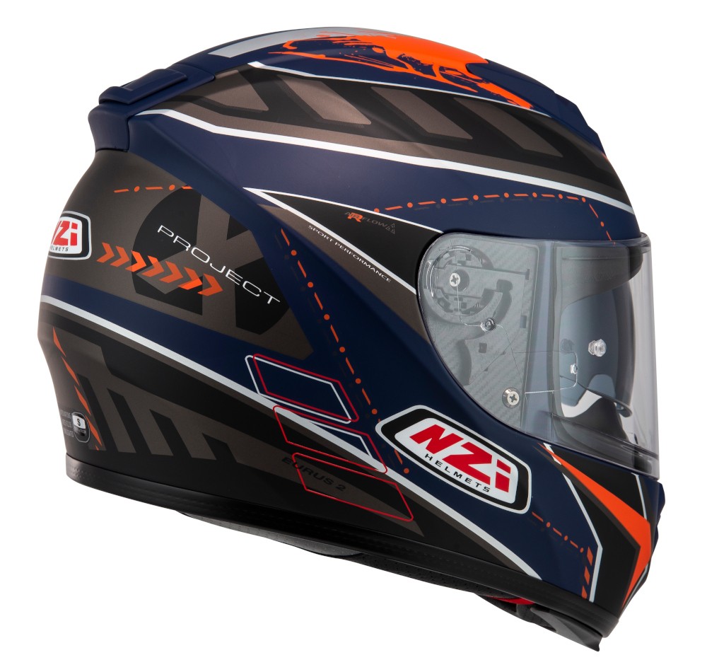 Casco NZI EURUS 2 PROJECT Azul/Antracita/Naranja 1