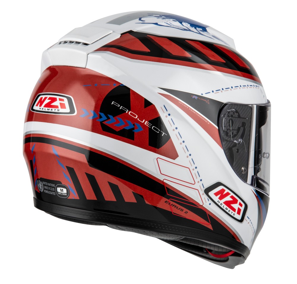 Casco NZI EURUS 2 PROJECT Blanco/Rojo/Azul Brillo 1