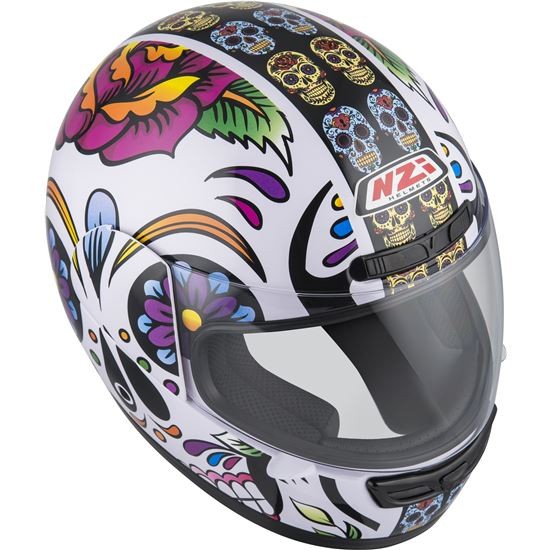 Casco NZI Activy 3 Mexican Skulls Blanco 1