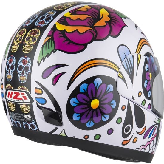 Casco NZI Activy 3 Mexican Skulls Blanco 2