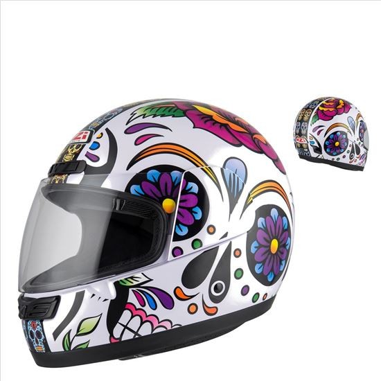 Casco NZI Activy 3 Mexican Skulls Blanco 