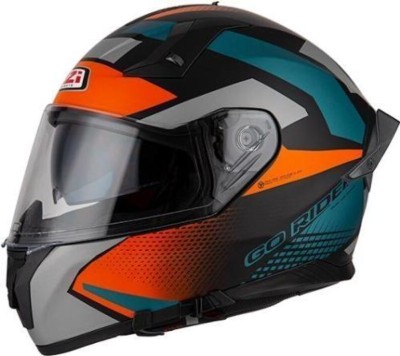 Casco NZI GO RIDER QUADRI BLACK&ORANGE&GREEN