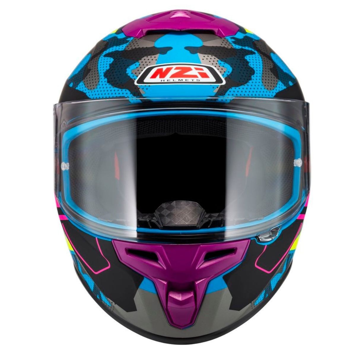 Casco NZI Trendy 3 STREAM CAMU Neon, Azul, Rosa Mate + Pantalla Negra Regalo 7