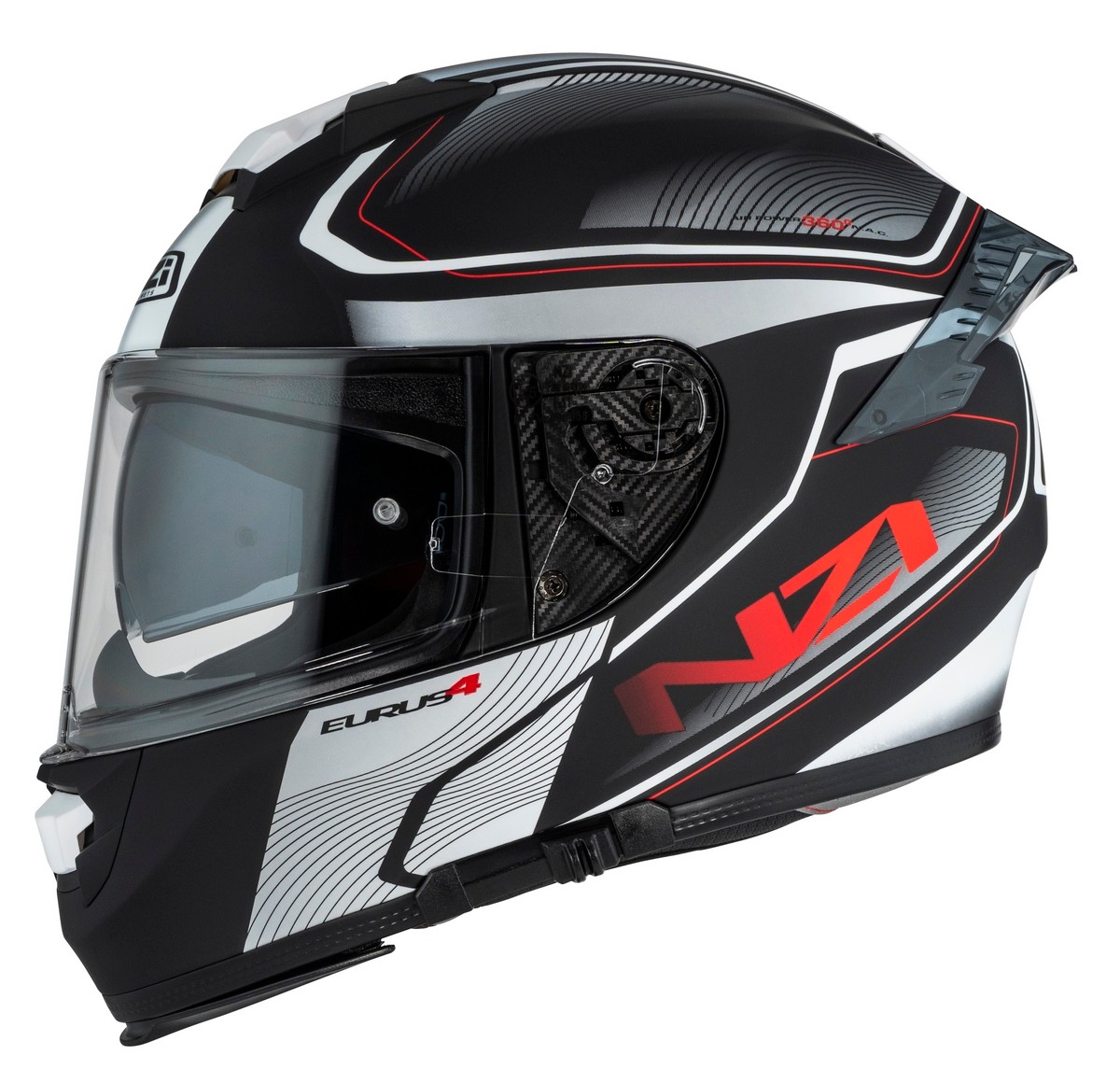 Casco NZI EURUS 4 STREAM DUO CHARMANT Negro/Blanco Mate