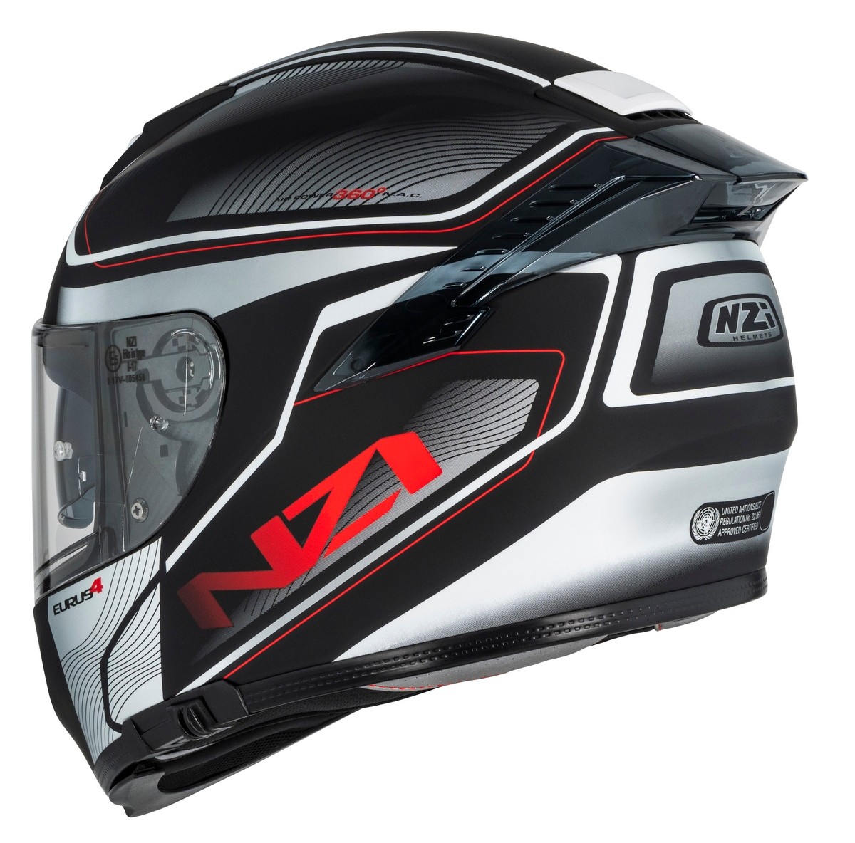 Casco NZI EURUS 4 STREAM DUO CHARMANT Negro/Blanco Mate 7