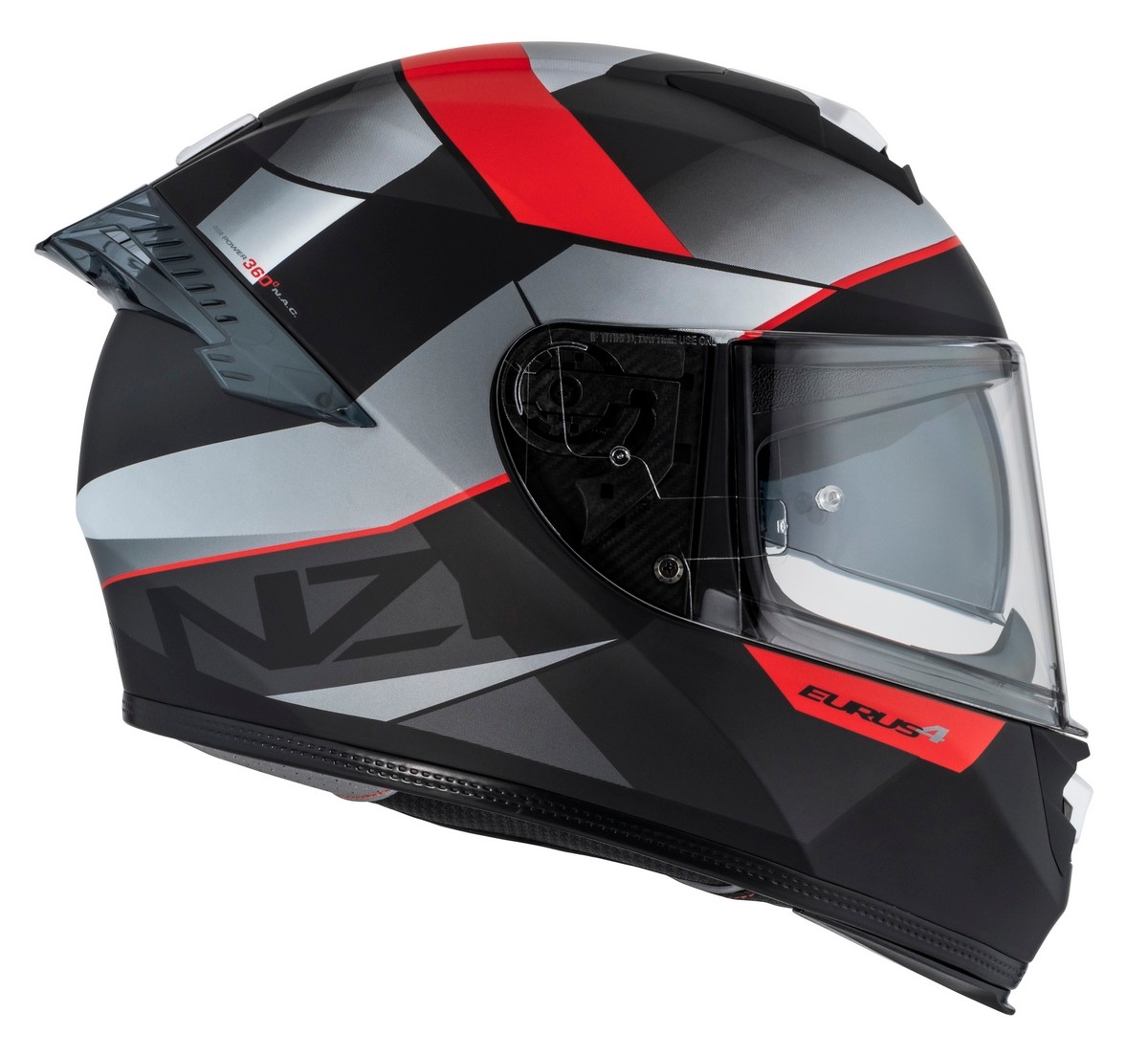 Casco NZI EURUS 4 STREAM DUO VANGUARD Negro/Rojo Mate 1