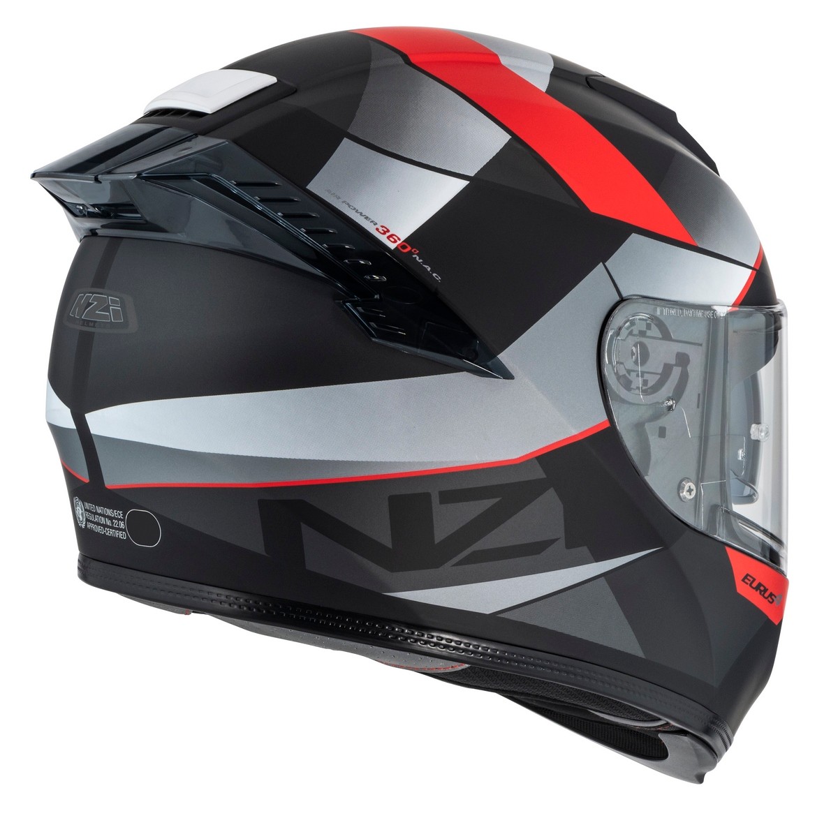 Casco NZI EURUS 4 STREAM DUO VANGUARD Negro/Rojo Mate 6