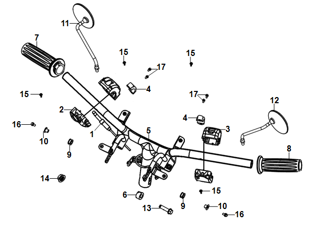 Espejo SYM Fiddle 50/125 E5 Derecho