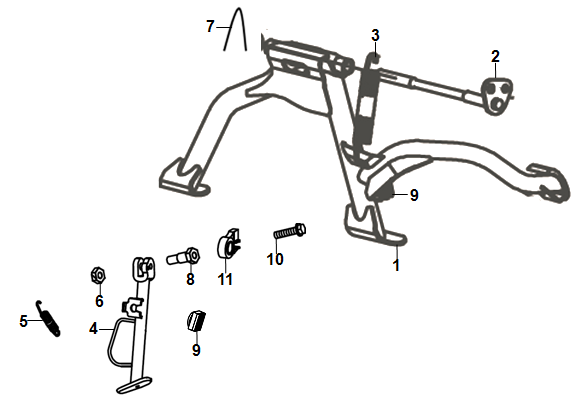 Caballete Central SYM Fiddle 125 E5