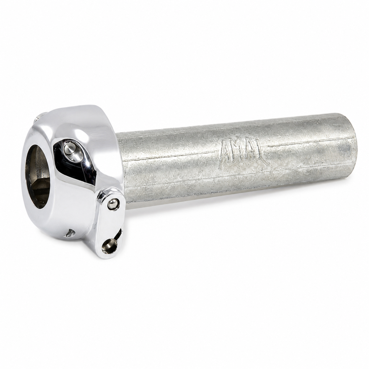Puño de gas Amal de aluminio cromado
